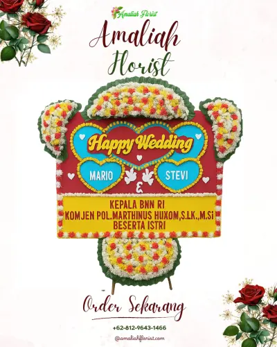 Karangan Papan Bunga Pernikahan di Tegalgondo